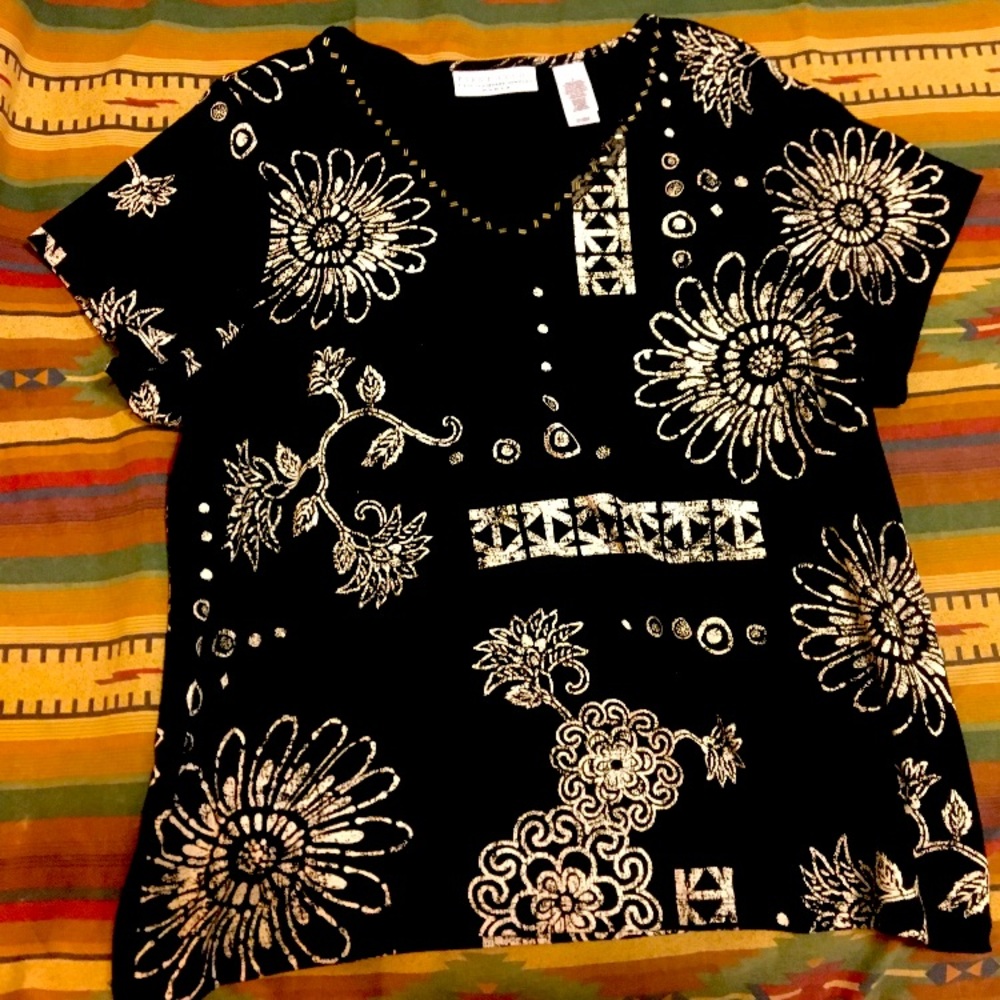 Boho Print Liz Claiborne First Issue Top